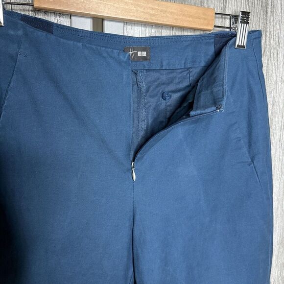Uniqlo x Hana Tajima Pants Flat Front Pockets Straight Leg Blue Size 4 - Picture 7 of 8